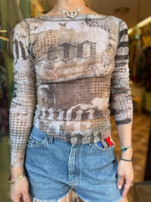 y2k sheer mesh top