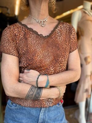 ysk animal print mesh top - Image 3