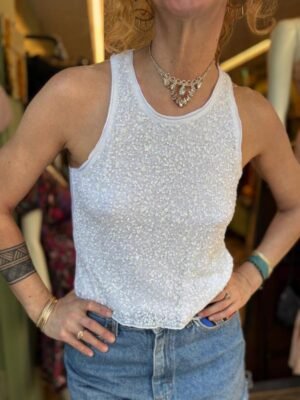 Alternative view of y2k Abercrombie & Fitch white sequin top