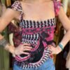 y2k off shoulder asymmetric top