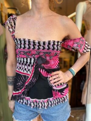 y2k off shoulder asymmetric top - Image 3