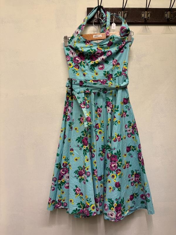vintage ciel cotton floral halter neck dress - Image 3