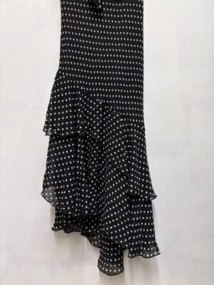 y2k black & white polka dot asymmetric meraid dress - Image 4