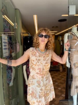 vintage viscose sheer floral top/dress - Image 4