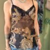 y2k sheer mesh top with lace details