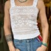 vintage white crochet top