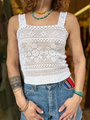vintage white crochet top
