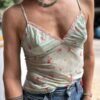 y2k floral lingerie top