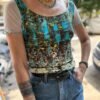 y2k mesh top featuring amazing stitchwork on the back