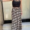 90's vintage viscose geometric patterned maxi skirt