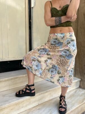 Alternative view of y2k floral & animal print midi skirt with elastic waist