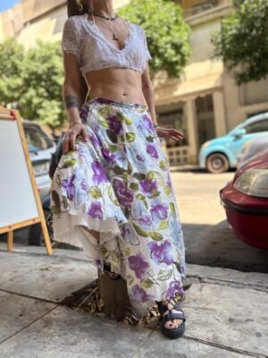 vintage floral maxi skirt
