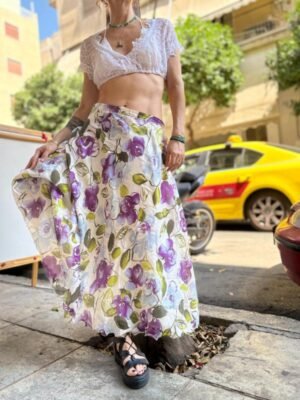Alternative view of vintage floral maxi skirt