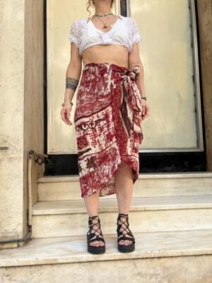 y2k wrap midi skirt