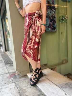 y2k viscose wrap midi skirt - Image 3