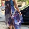y2k flowy asymmetric abstract patterned dress