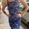 y2k blue lace mini dress