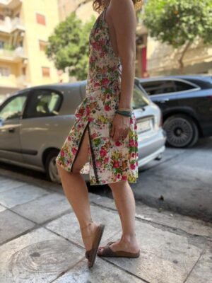 y2k floral dress with side slits - Image 3