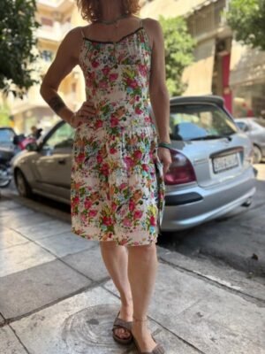 y2k floral dress with side slits