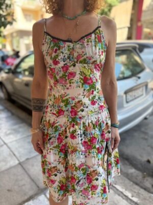 y2k floral dress with side slits - Image 4