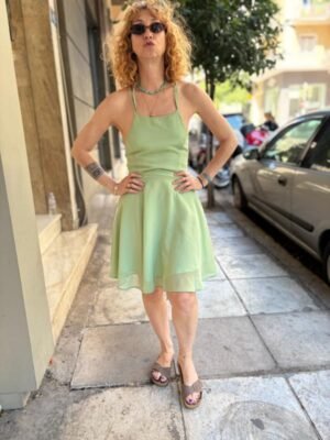 y2k mint dress with back lace new and flare skirt - Image 6