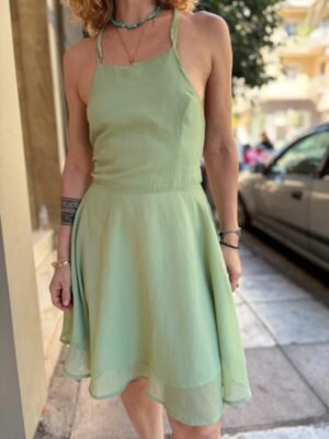 y2k mint dress with back lace new and flare skirt - Image 5