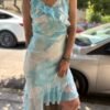 y2k silk fairy tie dye dress