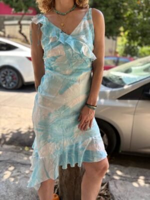 y2k silk fairy tie dye dress