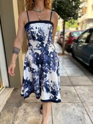 y2k abstract printed cocktail dresss