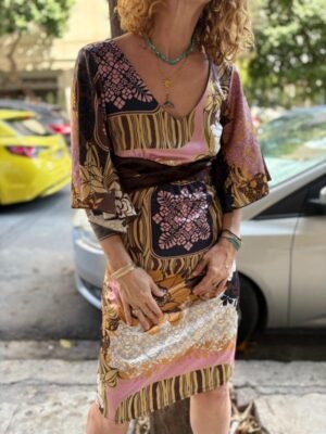 y2k japanese style multiprint tie back dress - Image 5