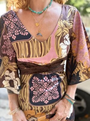 y2k japanese style multiprint tie back dress - Image 6