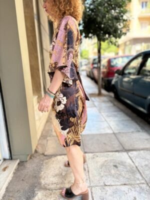 y2k japanese style multiprint tie back dress - Image 3