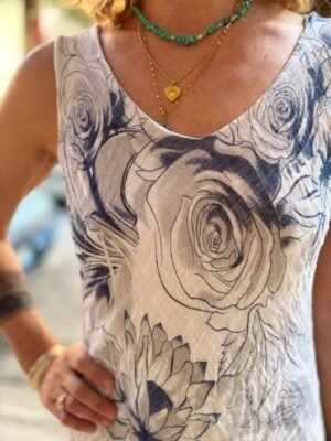 Alternative view of y2k white cotton floral layered dress