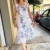 y2k white cotton floral layered dress
