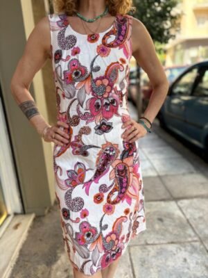 70's vintage white floral midi dress - Image 6