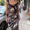 y2k abstract printed dress