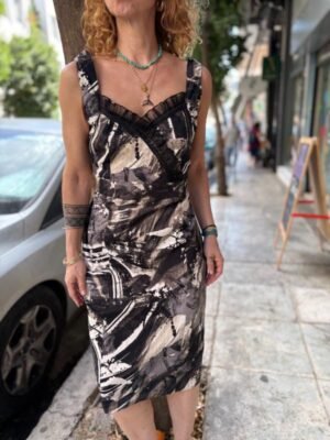 y2k abstract printed dress