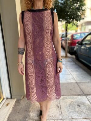 y2k stripped lace dress - Image 4