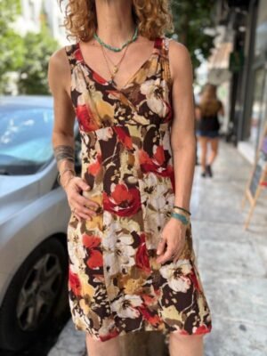 vintage floral empire line mini dress