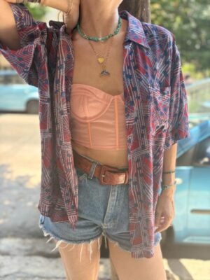 vintage unisex viscose patterned shirt - Image 3
