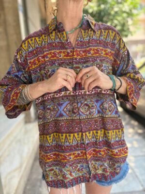 vintage unisex boho patterned shirt