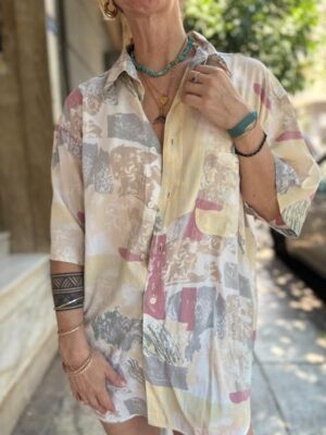 Alternative view of 90's vintage unisex cotton patterned shirt