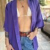 vintage unisex silk purple shirt