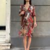 vintage 100% silk mesh floral dress