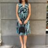 vintage cocktail semi sheer drapped dress ties at the back