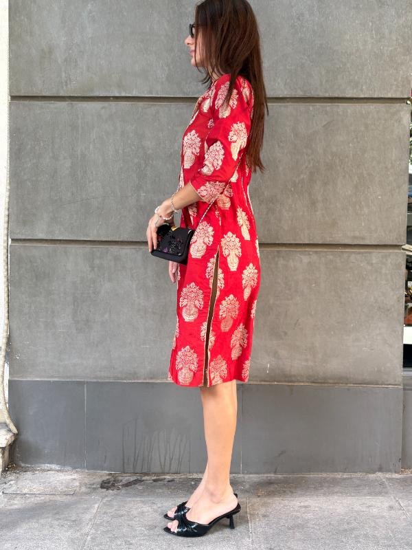 vintage red quipao - Image 4