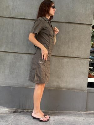 Alternative view of y2k khaki utility dress