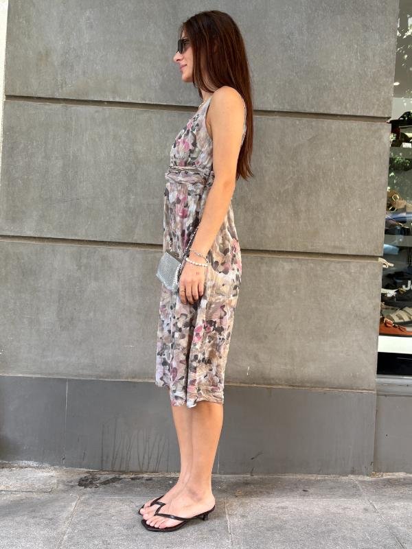 y2k silk dress with drapped bust - Image 3
