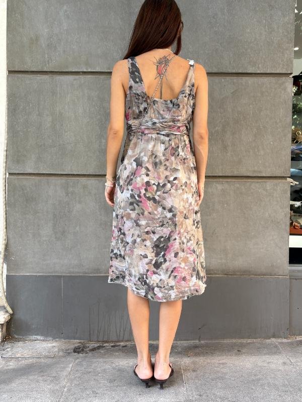y2k silk dress with drapped bust - Image 5