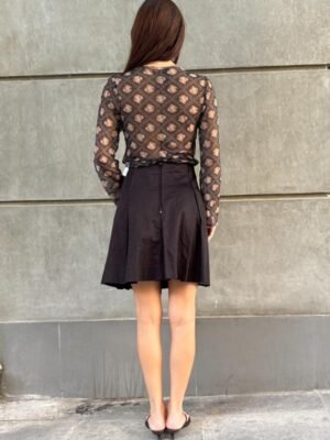 y2k sheer floral top with deep V neck - Image 3